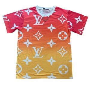 Louis Vuitton Gradient Tee Sunset Chain Detail T-Shirt Large